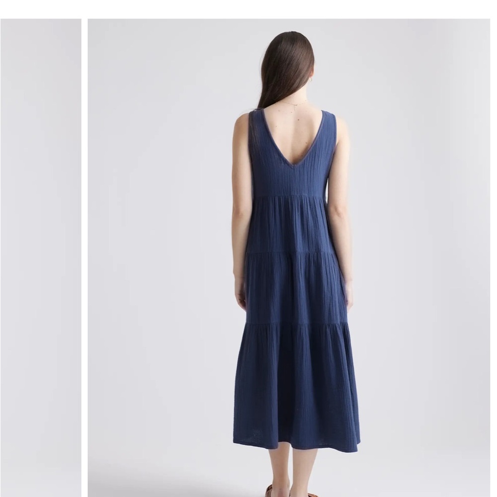 Quince 100% Organic Cotton Gauze Tiered Maxi Dress - Picture 8 of 8